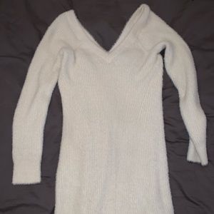 White/cream soft sweater dress
